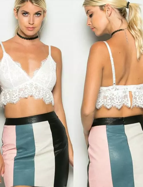 How to wear a bralette with a high waisted skirt