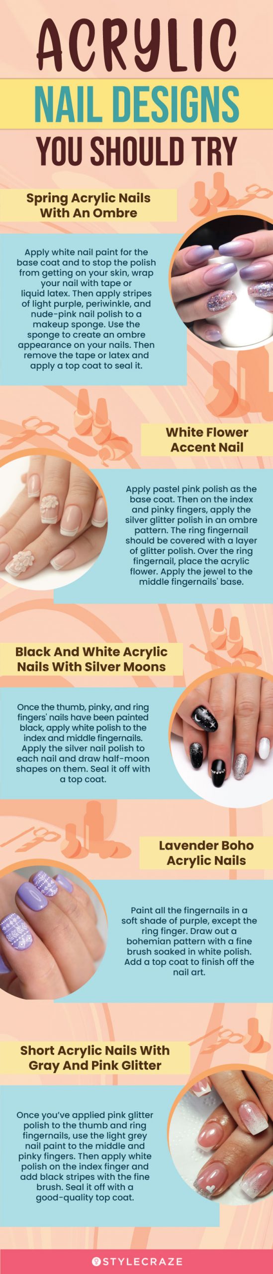 acrylic nail designs you should try (infographic)