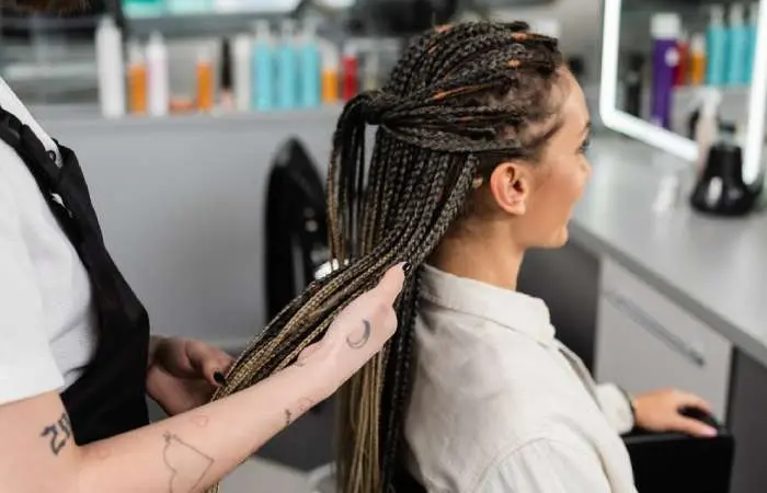 Woman in micro braids