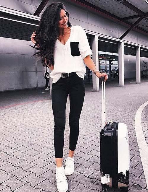 black jean outfits women