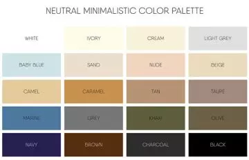 Neutral minimalistic fashion color wheel