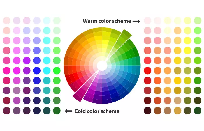 Warm and cool fashion color wheel