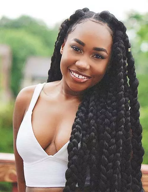 Side Parted Box Braids