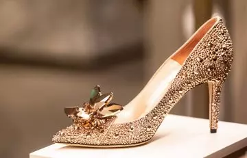 Bejeweled heels from Jimmy Choo, an expensive shoe brand