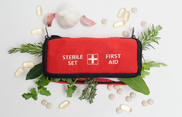 Medicine and first aid kit for travel