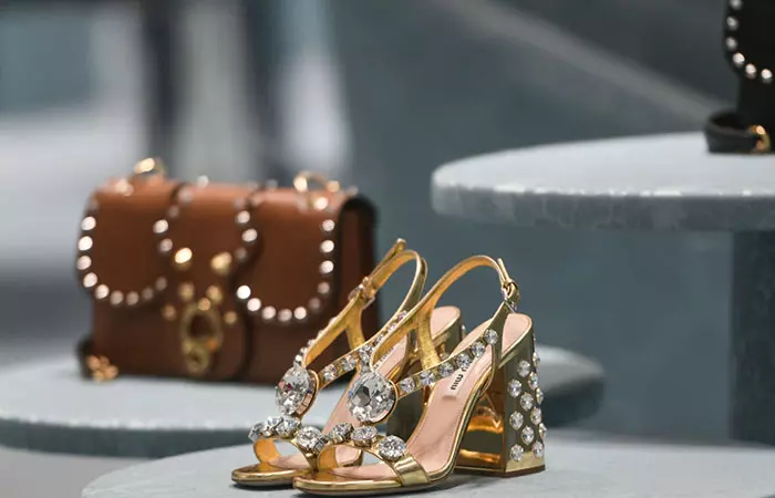 Diamond block heels from Miu Miu, an expensive shoe brand