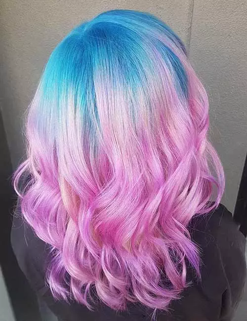 Fairy floss cotton candy hair color
