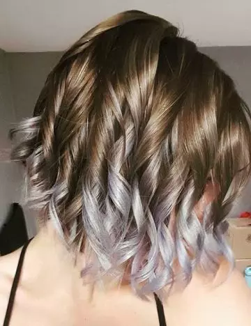 Silver tinted lavender ombre hair color