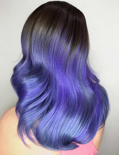 Soft purple silk in purple ombre hairstyles