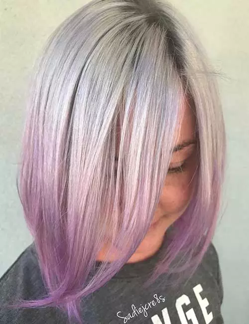 Icy lavender ombre hair color