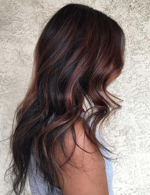 Dark chocolate highlights for dark brown hair