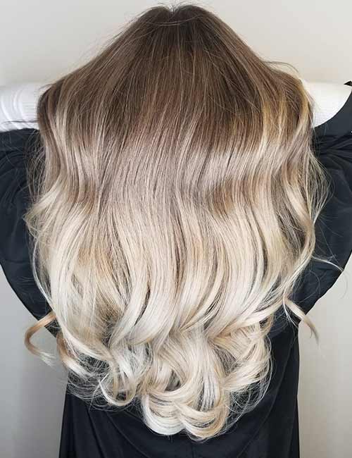 Glossed ice melt hair color for brown to blonde hair