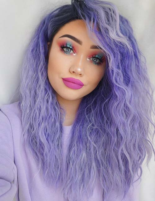 Purple haze in purple ombre hairstyles