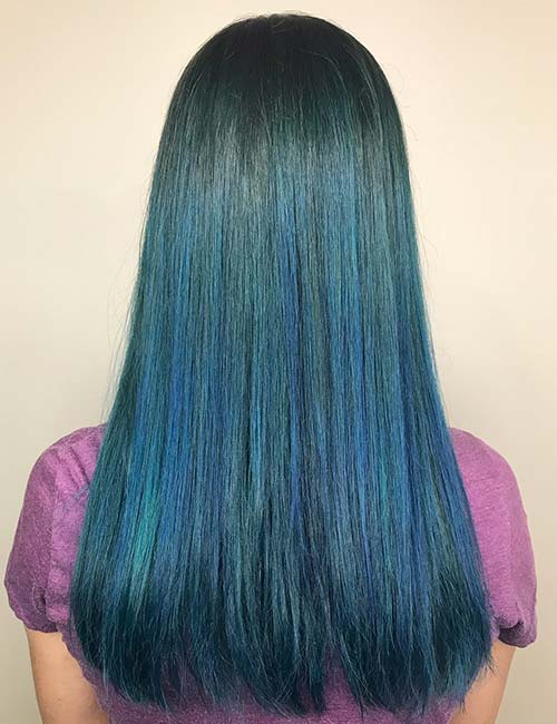 Galaxy spell balayage for straight hair