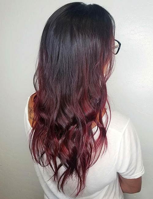 Garnet magic is among the best styling ideas for your red ombre hair