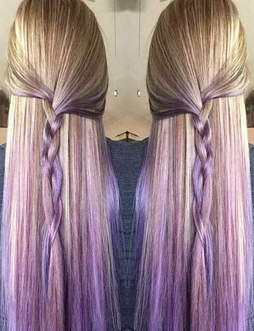 Gradual lavender ombre hair color