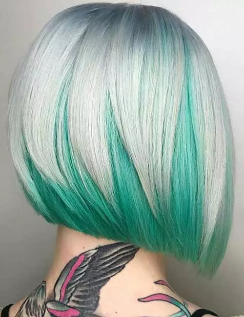 Green peekaboo cotton candy hair color