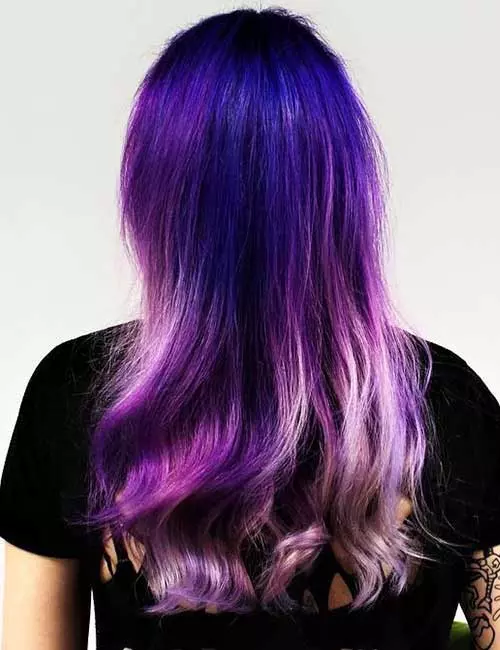 Galaxy lavender ombre hair color