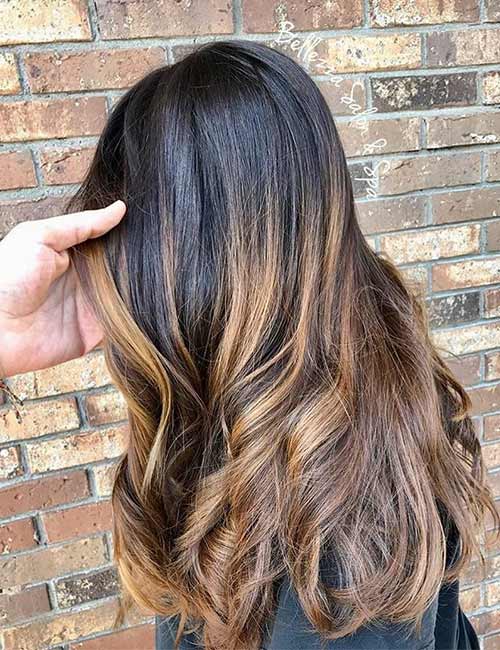 Carame color melt hair color for brown to blonde hair