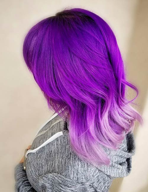 Velvet mercury in purple ombre hairstyles