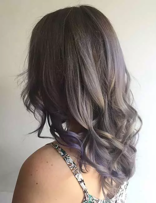 Milky lavender ombre hair color