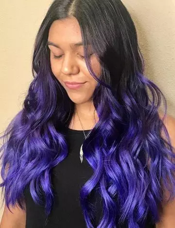 Violet night in purple ombre hairstyles