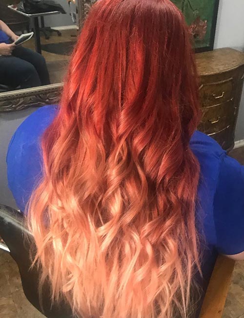 Copper rush is among the best styling ideas for your red ombre hair