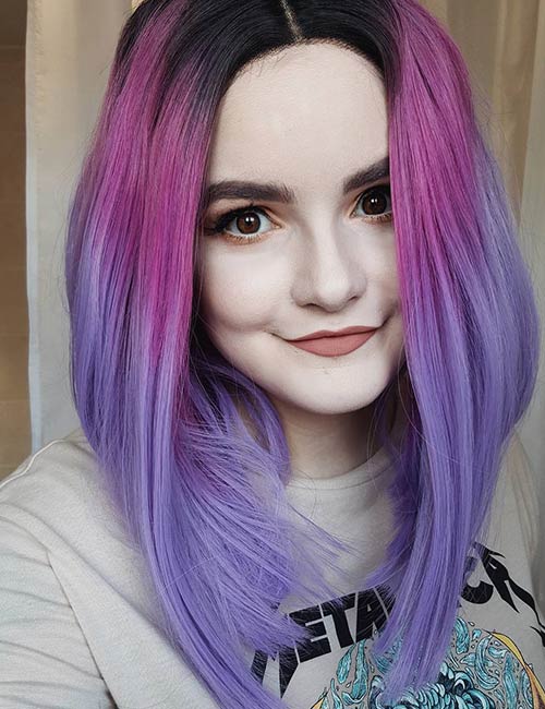 Pastel ombre in purple ombre hairstyles