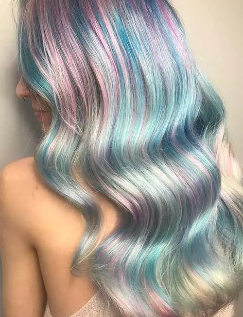 Opalescent shimmer mermaid hair color