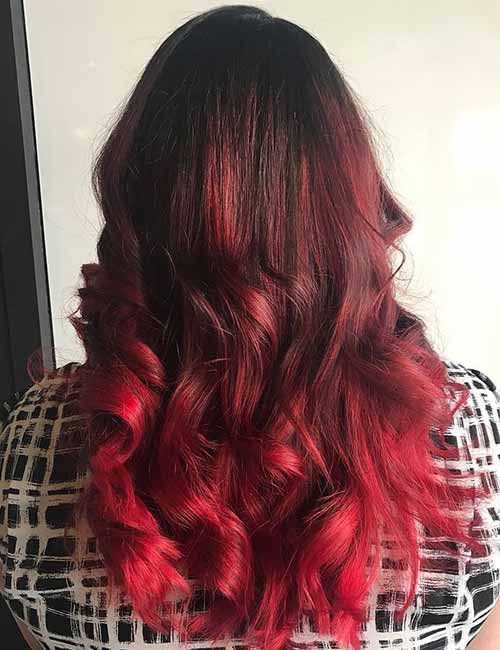 Cherry red delight is among the best styling ideas for your red ombre hair