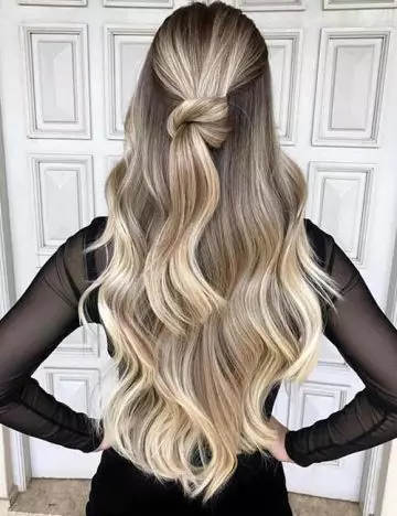 Cool maple balayage hair color for brown to blonde hair