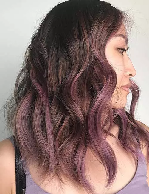 Dusty lavender ombre hair color