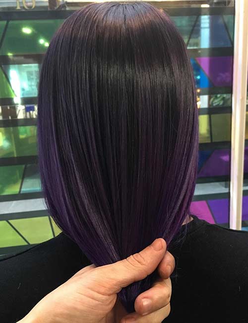 Midnight ombre in purple ombre hairstyles