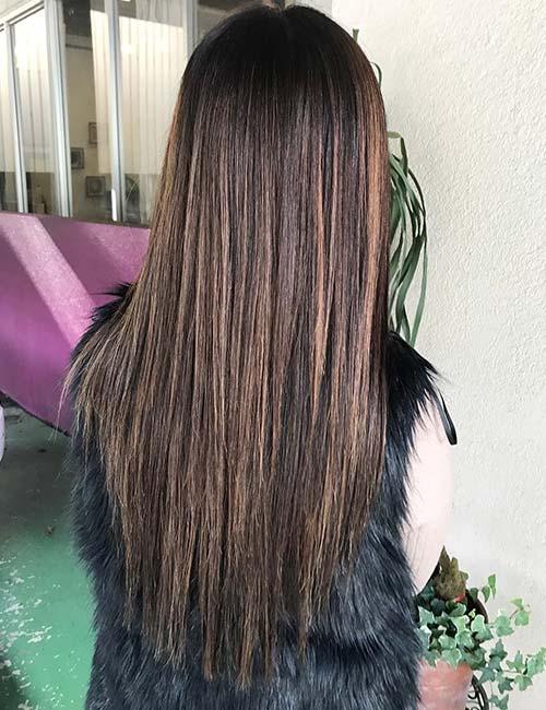 Mocha highlights for dark brown hair