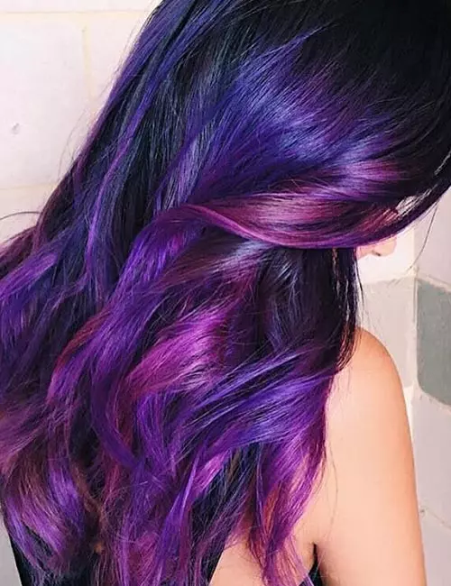 Purple rain in purple ombre hairstyles