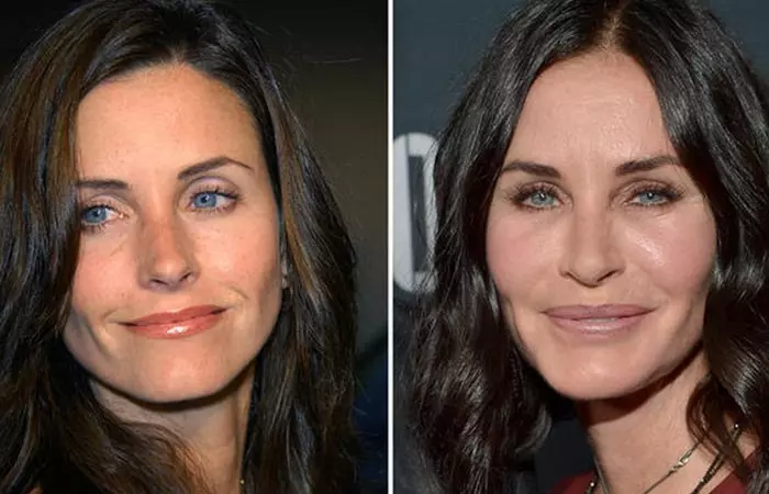 Courteney Cox before and after nose job