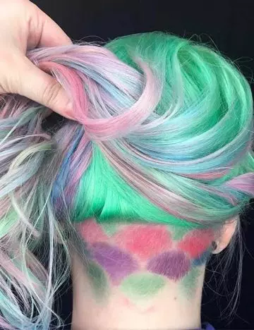 Pastel mermaid undercut hair color