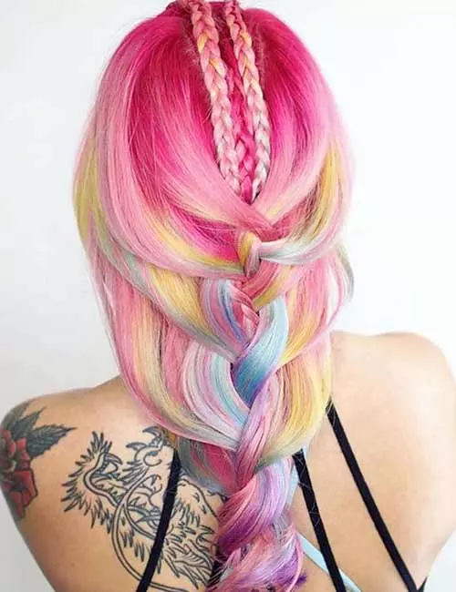 Mermaid fairy floss hair color