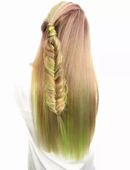 Subtle fishtail mermaid hair color