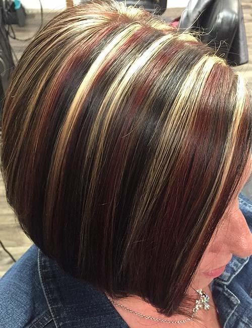 Auburn Brown Highlights On Black Hair