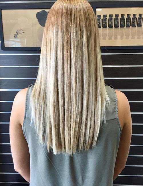 Blonde on blonde balayage for staright hair
