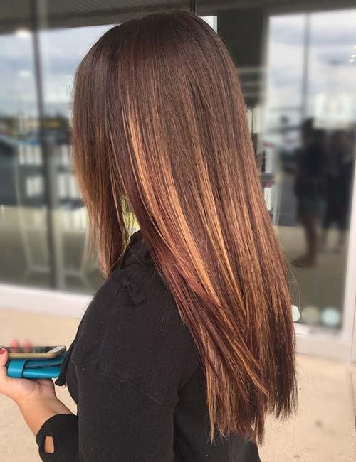 Caramel highlights for dark brown hair