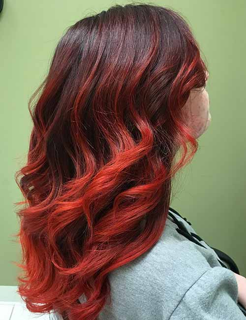 Coral red obsession is among the best styling ideas for your red ombre hair