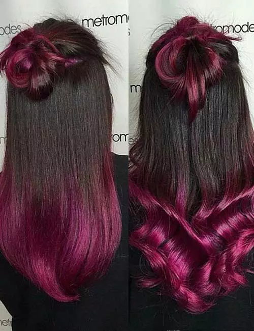 Plum blend in purple ombre hairstyles
