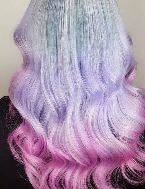Candy floss lavender ombre hair color