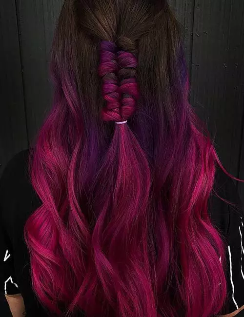 Purple infinity in purple ombre hairstyles