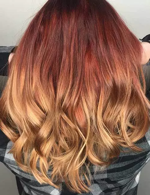 Reverse ginger ombre is among the best styling ideas for your red ombre hair