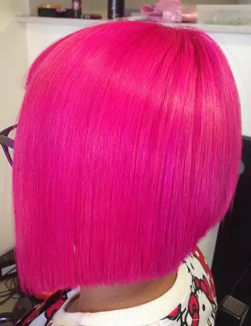 Hot candy pink hair color