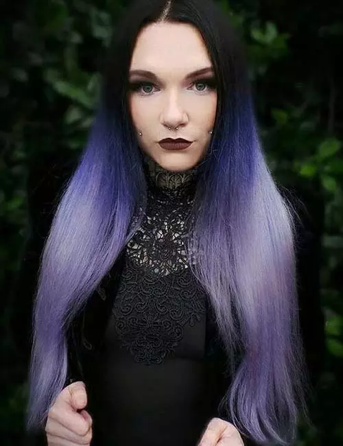 Gothic fairytale in purple ombre hairstyles