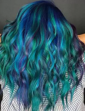 Ocean waves mermaid hair color